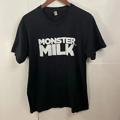 American Apparel Unisex Monster Milk Logo Black T-Shirt Crew Neck Made In USA • $14.96