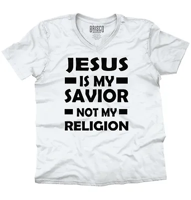 Jesus Is My Savior Lord Christian God Gift V-Neck T Shirts Tees For Men Women • $19.99