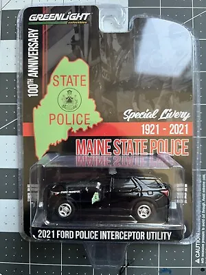 Greenlight 1/64 Maine State Police 100th Anniversary 2021 Ford PI Utility 28120E • $7.99