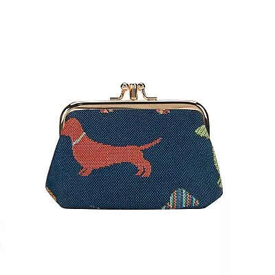 Dachshund Double Clasp Frame Purse Cute Coin Signare Tapestry Ladies Present • £14.99