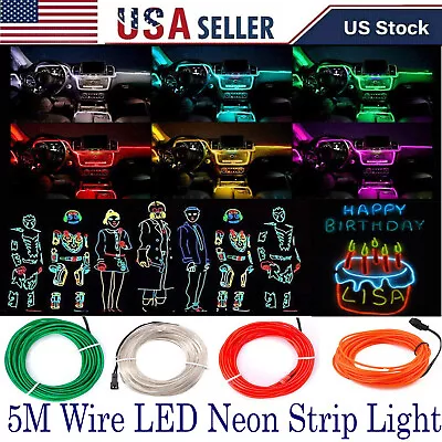 5M Flexible LED Strip Light Portable Battery Powered Halloween Light For Party • $7.48