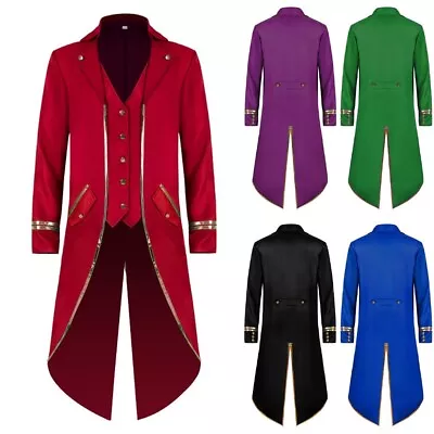 Fashion Coat Mens Trench Coat Victorian Costume Formal Frock Outerwear • $36.28