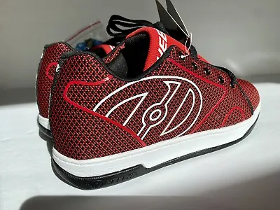 HEELYS New Propel Knit Athletic Wheeled Skate Shoe Red Black Size 7 HE100038 • £28.14