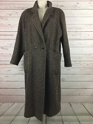 Vintage Fashionfila Women’s Petite Brown Wool Coat Double Breasted Lined Pockets • $48