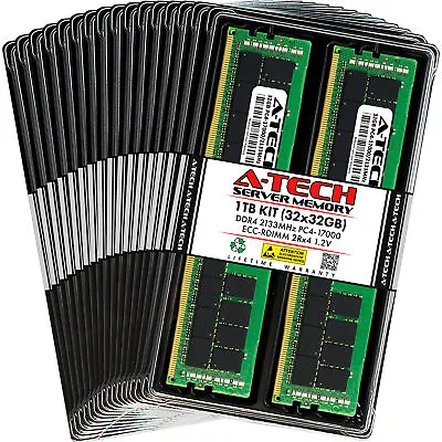 A-Tech 1TB 32x 32GB 2Rx4 PC4-17000R DDR4 2133MHz ECC REG RDIMM Server Memory RAM • $1567.68