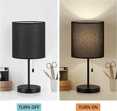 Modern Nightstand Lamp Table Desk Beside Lamp Office Bedroom Dorm Pull Chain • $17.99