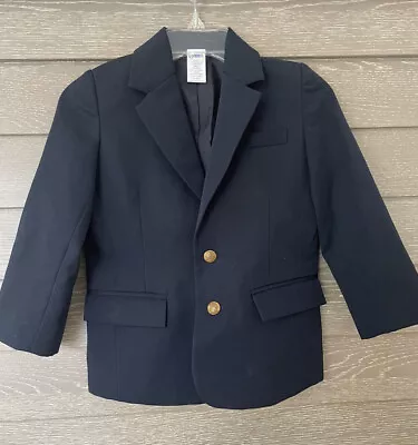 Gymboree Boys Size XS Blazer Jacket Suit Coat Navy Blue Gold Buttons Pockets EUC • $14.99