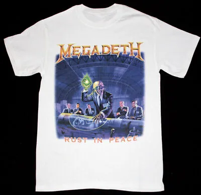 Vintage Megadeth Rust In Peace Men T-shirt White Unisex Tee S To 2345Xl TA2150 • $19.98