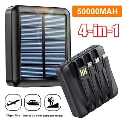 $24.90 • Buy 50000mah Solar Power Bank External Battery With Dual USB Phone Charger Portable