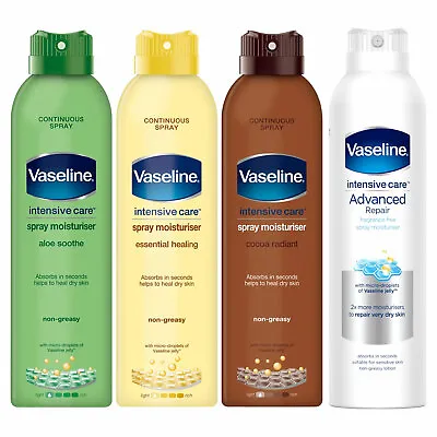 Vaseline Intensive Care Spray Moisturiser Aloe/Essential/Cocoa/Advanced 190ml • £15.99