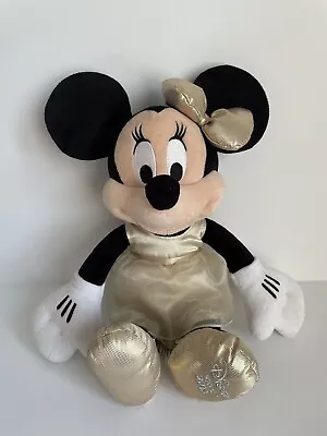 Minnie Mouse With Gold Dress 16  2013 Disney Store Soft Plush Toy • £5.99