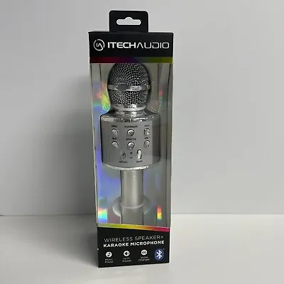 ITechAudio Wireless Speaker + Karaoke Microphone Silver • $14.55