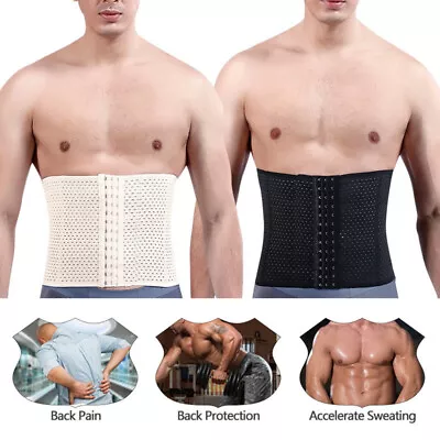 Men's Waist Trainer Tummy Control Belt Shaping Body Shaper Band Trimmer Corset • £3.99