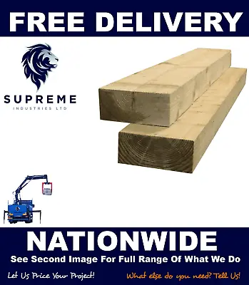 Treated Railway Sleepers | Green Treated | 200x100 2.4m | FREE DELIVERY • £37