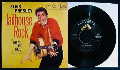 ELVIS PRESLEY~Jailhouse Rock~Picture Sleeve & 45~RCA VICTOR #47-7035~TOP! • $100