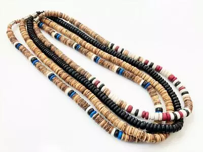 Natural Coco Wood Beads Surfer Necklaces 20  Long Men's Teen's Fashion 8mm • $9.99