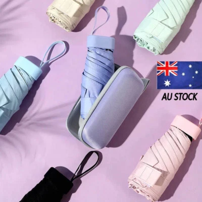 $20.60 • Buy Mini Pocket Umbrella With Box Anti-UV Sun/Rain 6 Folding Ultra Light Umbrellas