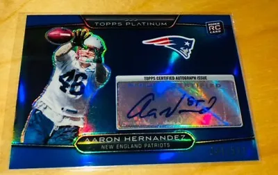 Aaron Hernandez 2010 Topps Platinum Serially Numbered Signed Rookie Card RC Auto • $349.99