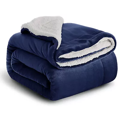 Large Sherpa Fleece Blanket 400 Gsm Super Soft Reversible Warm Sofa Bed Throws • $23.51