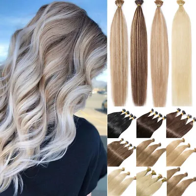 200 Strands I-Tip Stick Tip Hair 100% Remy Russian Human Hair Extensions Keratin • $92.56
