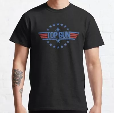 Top Gun Classic Vintage Blue & Red Movie Stars Logo Classic T-Shirt • $6.99