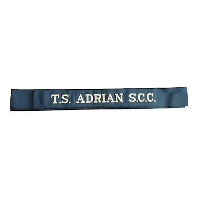 T.S. Training Ship Adrian S.C.C. Sea Cadet Corps Full Length Navy Cap Tally • £6.99