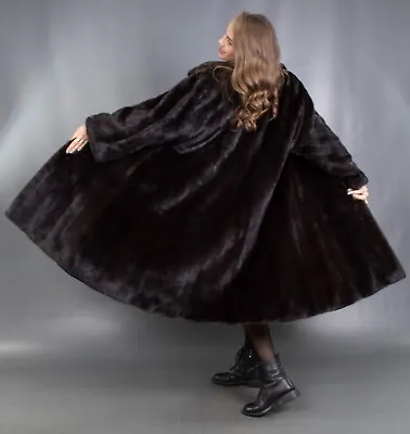 10959 Superior Blackglama Mink Coat Fur Swinger Very Long Beautiful Size 2xl • $1