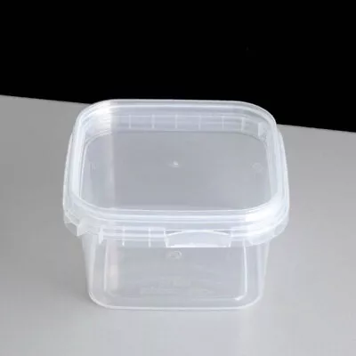 Square Tamper Evident Containers With Lids Clear 280ml 360ml 520ml • £1.72