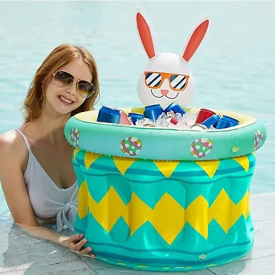 Inflatable Pool Party Cooler Bunny Ice Bucket Party Decorations Favors Supplies • $16.97