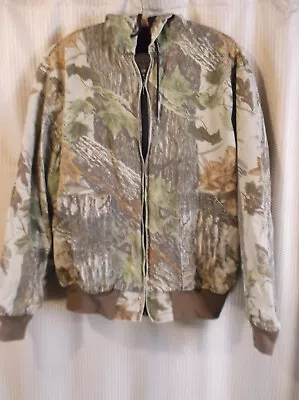 VINTAGE WALLS OUTDOORS CAMO Bomber Style Hooded Men's Jacket XLT • $31.16