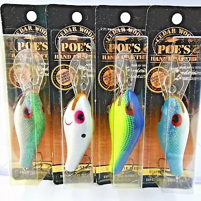 Vtg New Poe's Series 300 Cedar Wood Crankbait Lure 5/8 Oz 8-12 Ft You Pick Color • $15