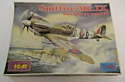 Nos Vintage Spitfire Mk.ix Wwii British Fighter Aircraft Icm Model Kit # 48061 • $29.99