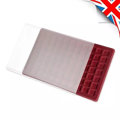 Red COIN TRAY For Small Coins Or Medals - 77 Compartments Size 23x23mm (P77) • £6.95