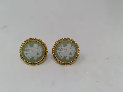 Vintage Van Dell 1/20th 12kt GF Cameo Jasperware Screw On Earrings • $39.99