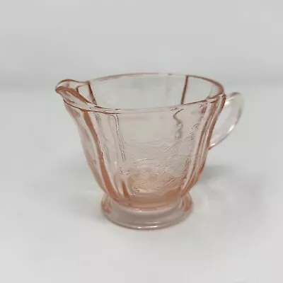 Old Vintage 1930's Depression Glass Madrid Pink By Federal Glass Footed Creamer • $9.60