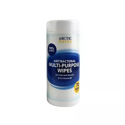 £6.99 • Buy Arctic Hayes Antibacterial Multi-Purpose Wipes - Tub Of 70
