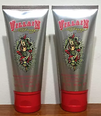 2 Pk Villain Ed Hardy Christian Audigier Shimmering Body Lotion 3 Fl Oz Each NEW • $16.62