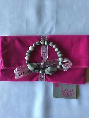 Lola Rose Grey & Black Agate? Elasticated Bracelet BNWT • £45