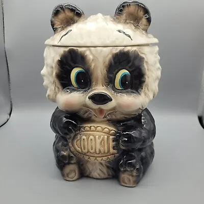 Vintage Cookie Jar Panda Bear Ceramic Made In Japan • $59.85