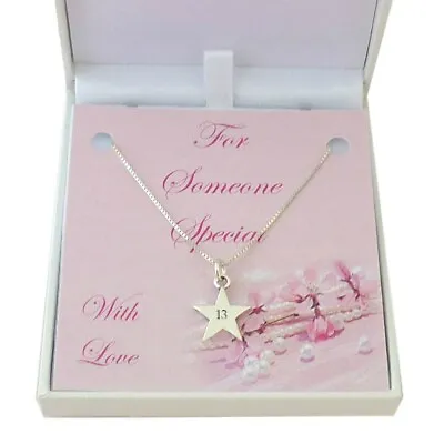 Sterling Silver Star Necklace For Special Birthday 18th 13th 16th 21st Gift • £19.99