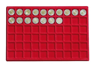 Lindner 2329-60 Coin Trays 60x 27mm Red For Coins • £6.10