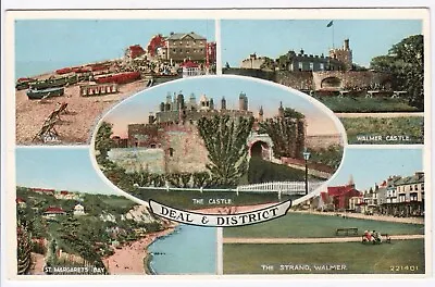 Postcard Deal & District Kent Multiview. St. Margaret’s Bay The Strand Walmer • £2.10