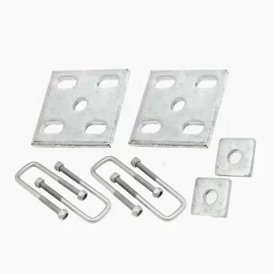 $38 • Buy Trailer Galvanised 40mm Square U Bolts Set Axle Pad Fish Plate