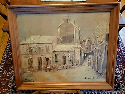 Maurice Utrillo Signed Print On Board Lapin Agile In Winter  Donald Art Co.  • $200