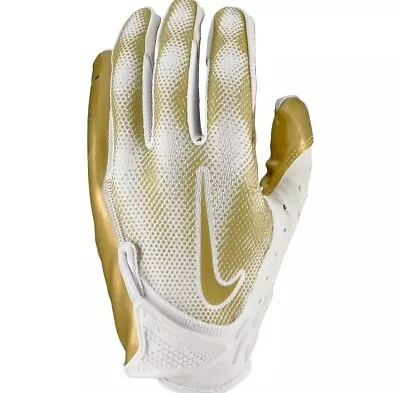 Nike Vapor Jet 7.0 Metallic Gold White Football Receiver Gloves (M) 192862 • $14.99