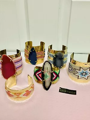 Lot Of 6 Mercedes Salazar RARE Accented Cuff Bracelets Stone Woven Beaded  AS IS • $50