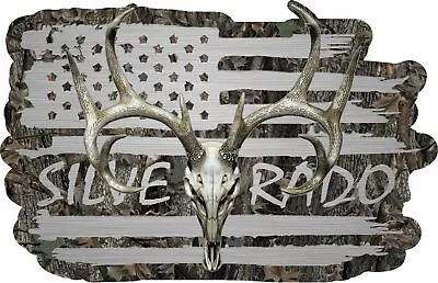 $7.99 • Buy American Flag Silverado Chevy Duramax  Whitetail Buck Skull Hunting Deer Decal