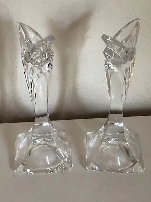 2 Mikasa Art Deco Crystal Candle Holders Slovenia • $14