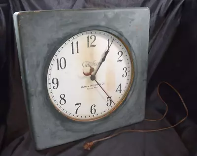 Antique Warren Telechron Wooden School Electric Wall Clock Early 1900's • $345