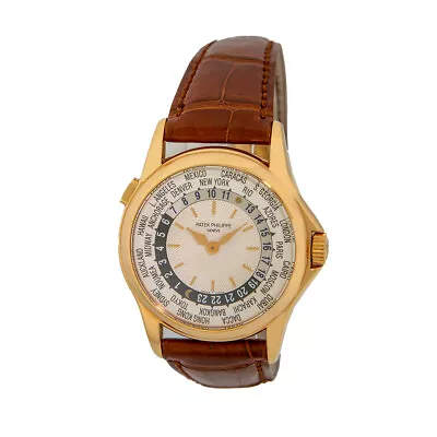 PATEK PHILIPPE 18K ROSE Pink Gold 38mm World Timer 5110 R Box  Warranty MINTY • $28990